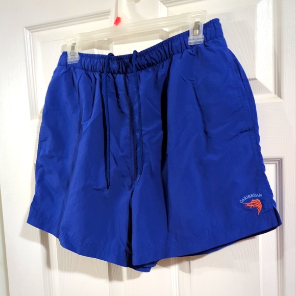 🩸🩸Men's Caribbean Swimwear  Woven Swim Shorts Blue Size Small EUC - Picture 2 of 10